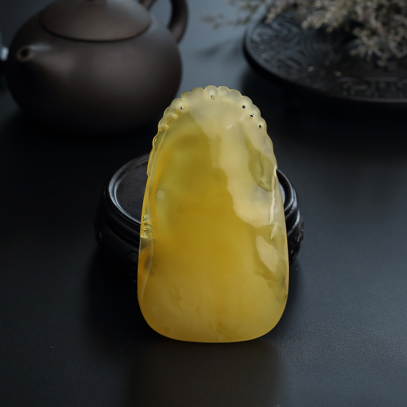 鸡油黄蜜蜡连年有余挂件-红掌柜