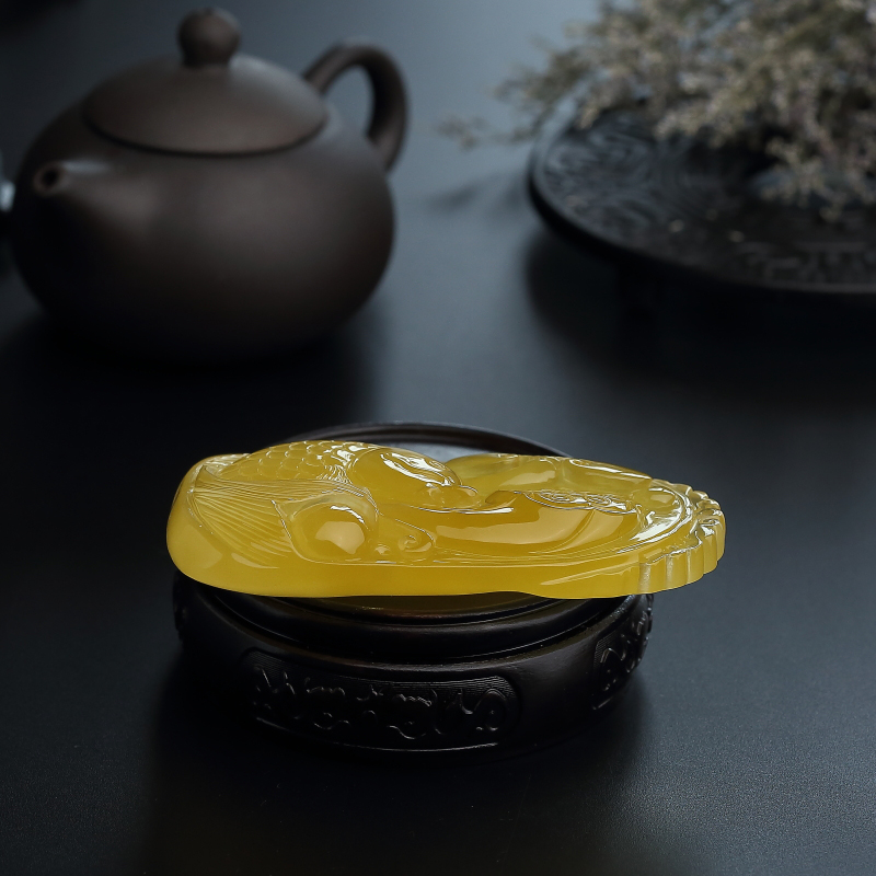 蜜蜡连年有余挂件-红掌柜