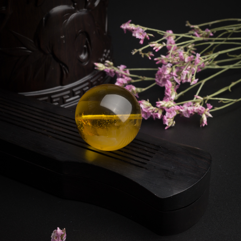 波罗的海金包蜜鸡油红蜜蜡圆珠-红掌柜