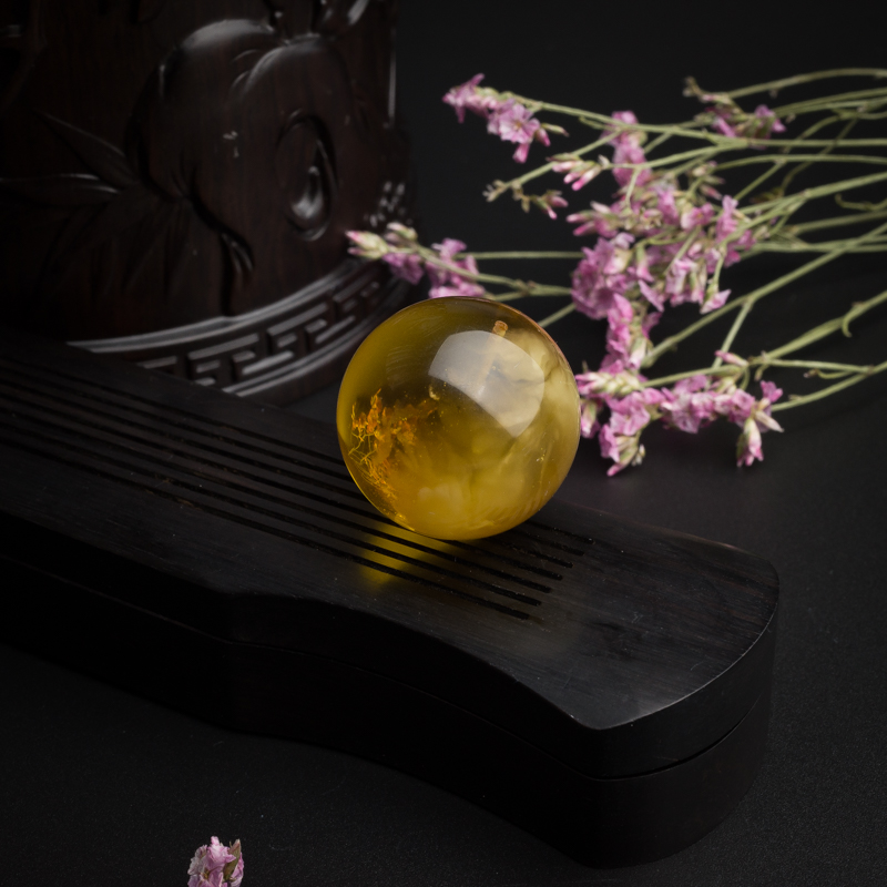 波罗的海金包蜜蜜蜡圆珠-红掌柜