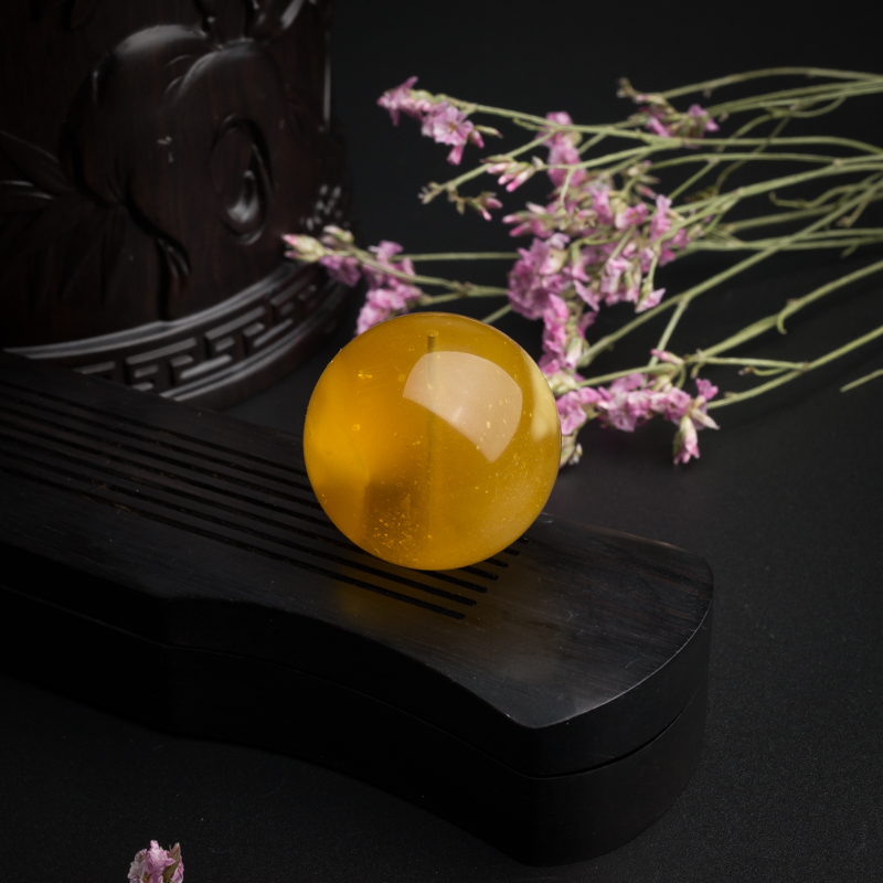 30.5mm金包蜜鸡油红蜜蜡圆珠-红掌柜