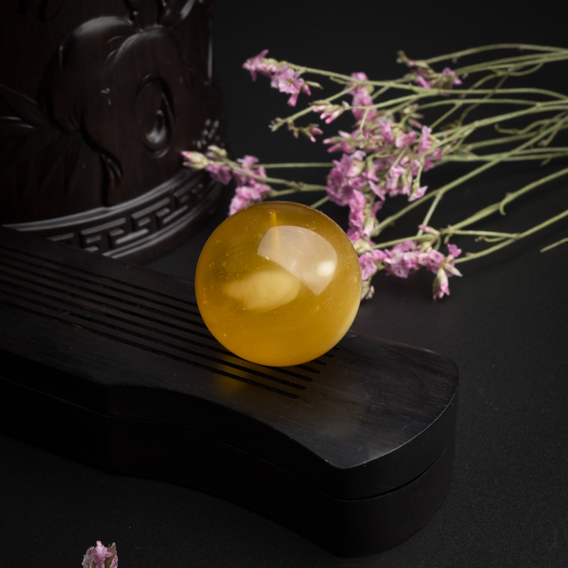 金包蜜鸡油红蜜蜡圆珠-红掌柜