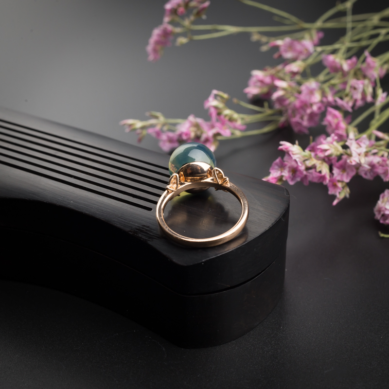 金镶蓝珀戒指 - 红掌柜