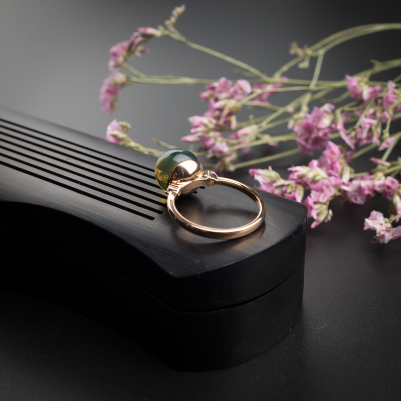 18K金镶多米蓝珀-红掌柜