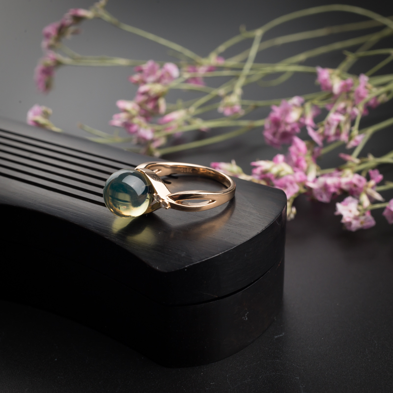 金镶多米蓝珀戒指-红掌柜