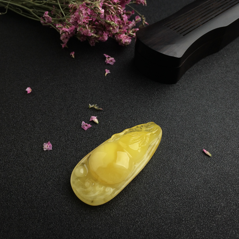 波罗的海鸡油黄蜜蜡葫芦吊坠 - 红掌柜