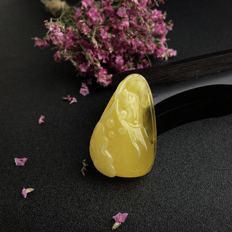 天然鸡油黄蜜蜡福瓜吊坠 - 红掌柜