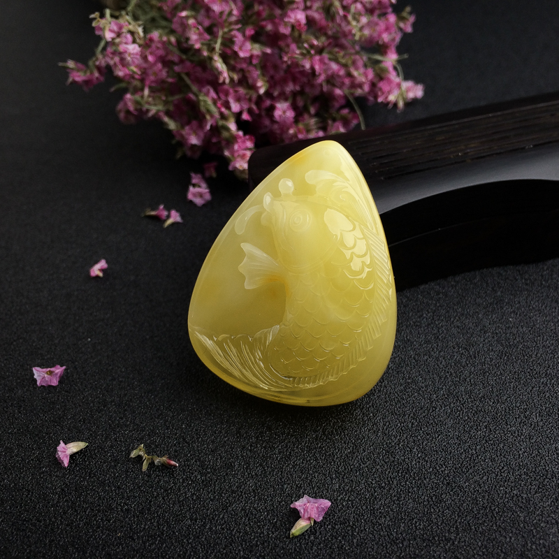 蜜蜡鱼吊坠 - 红掌柜