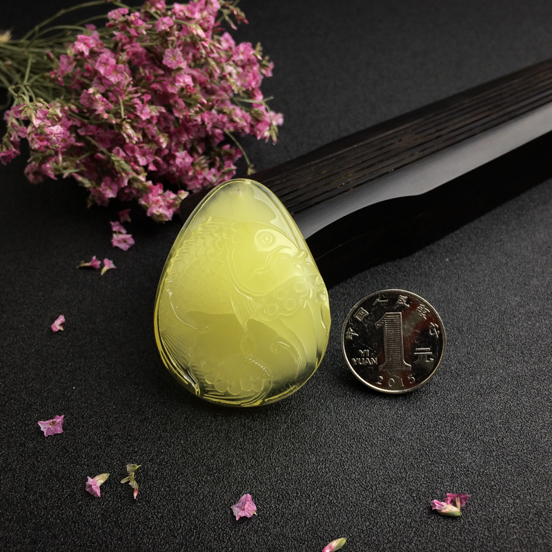 天然波罗的海金包蜜蜜蜡鱼吊坠 - 红掌柜