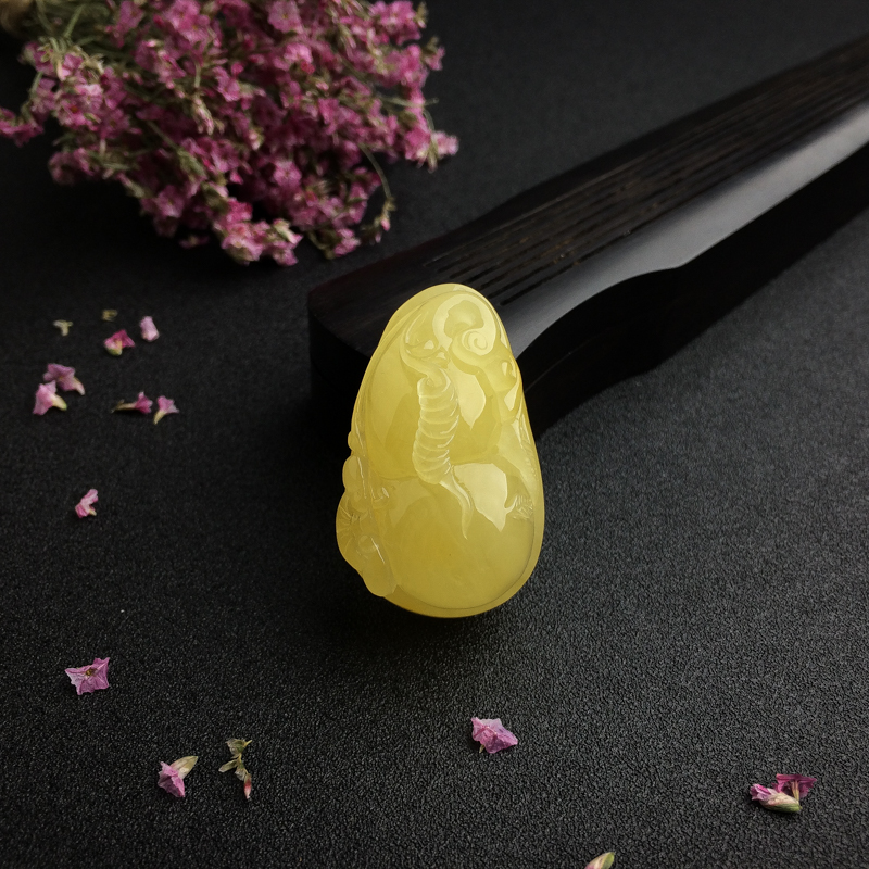 鸡油黄蜜蜡葫芦吊坠 - 红掌柜