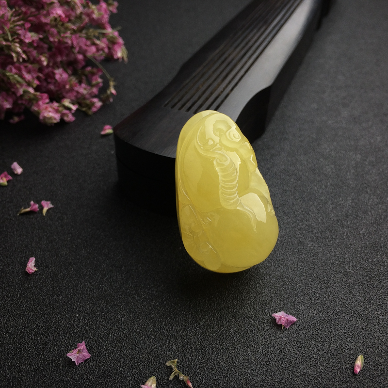 天然鸡油黄蜜蜡葫芦吊坠 - 红掌柜