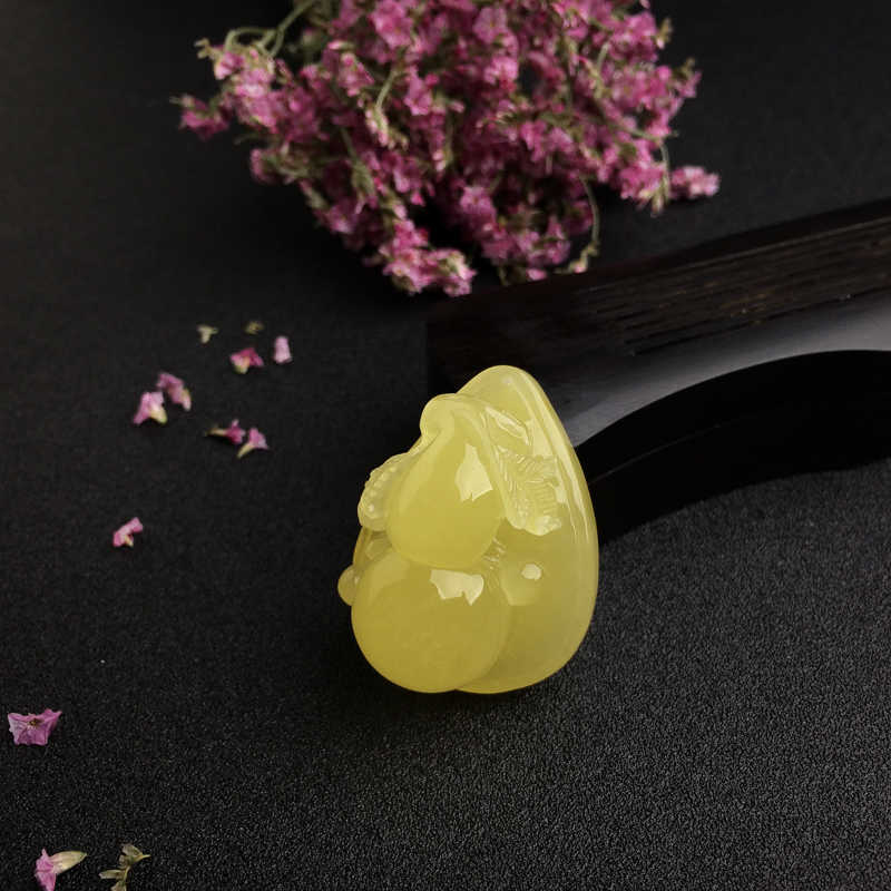 天然鸡油黄蜜蜡葫芦吊坠 - 红掌柜