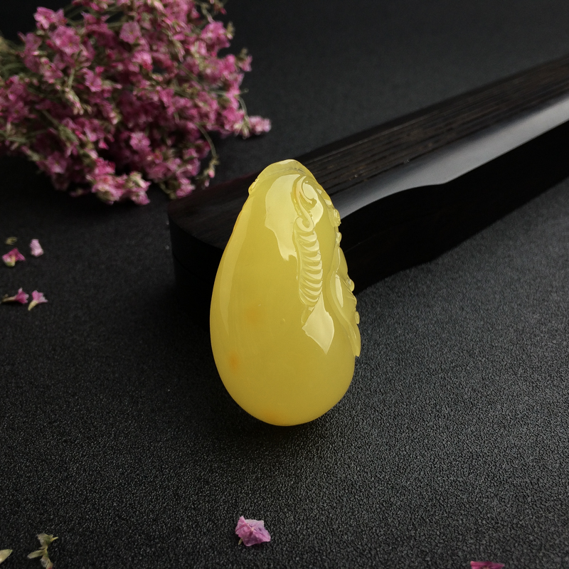 鸡油黄蜜蜡福瓜吊坠 - 红掌柜