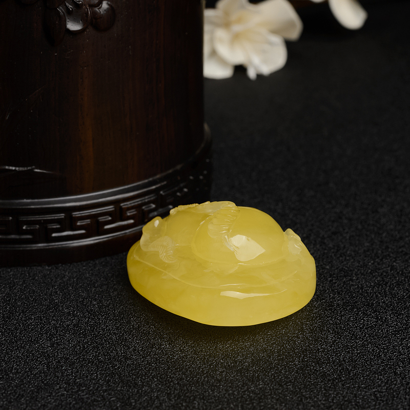 波罗的海天然满蜜鸡油黄蜜蜡吊坠-红掌柜