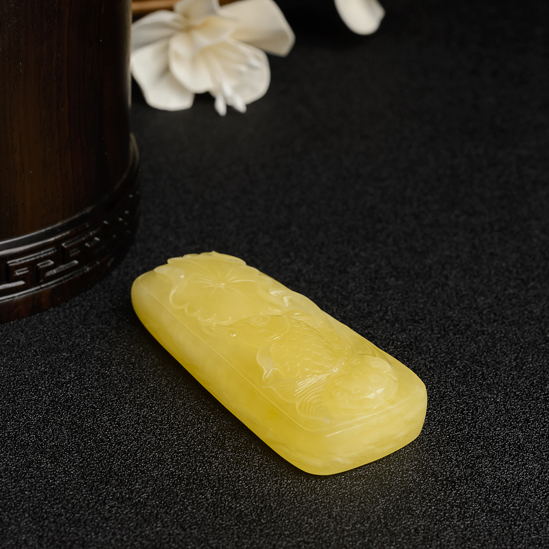 波罗的海柠檬黄蜜蜡一品清廉吊坠-红掌柜