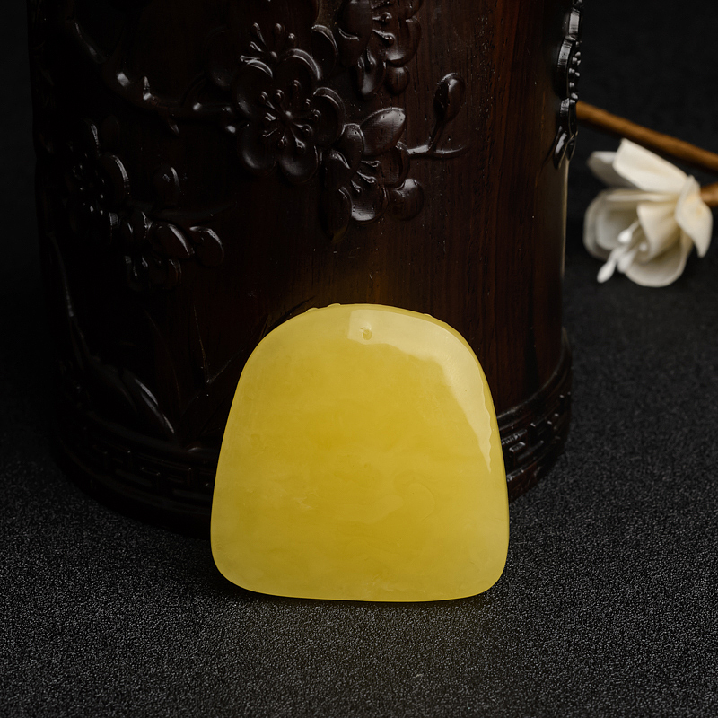 波罗的海天然鸡油黄蜜蜡一品清廉吊坠-红掌柜