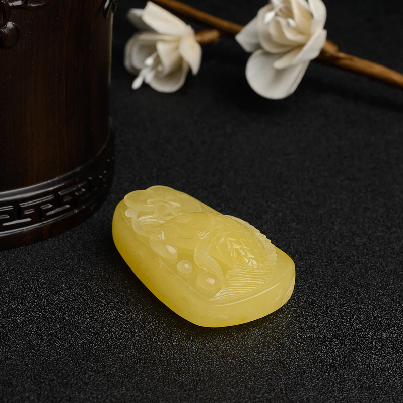 波罗的海天然满蜜鸡油黄蜜蜡吊坠-红掌柜