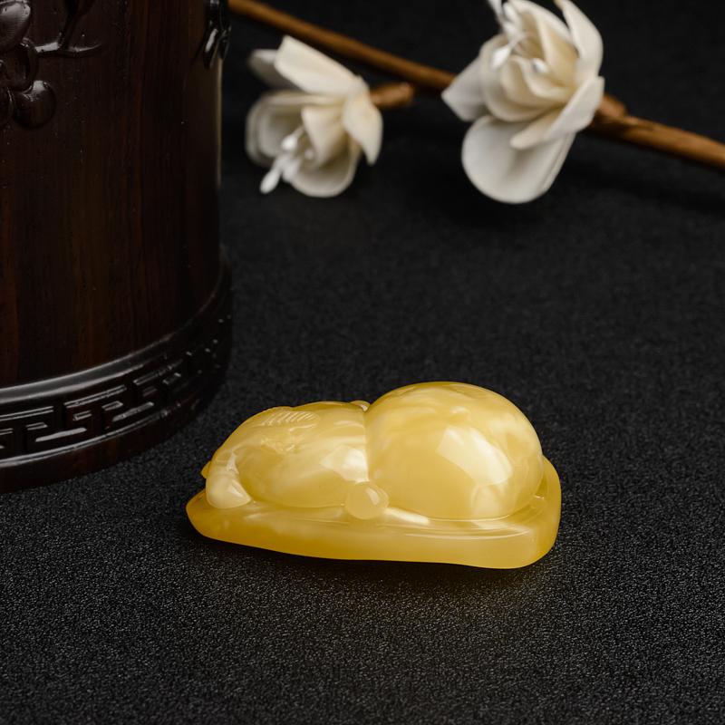 天然满蜜黄白蜜蜜蜡葫芦吊坠-红掌柜