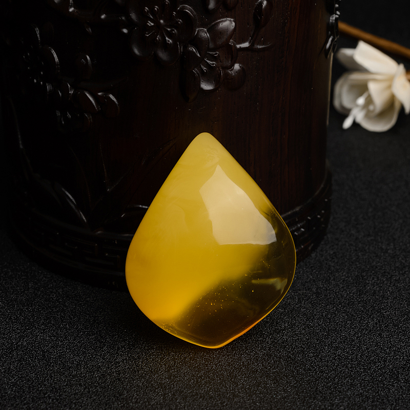 波罗的海天然金包蜜鸡油黄蜜蜡随形吊坠-红掌柜