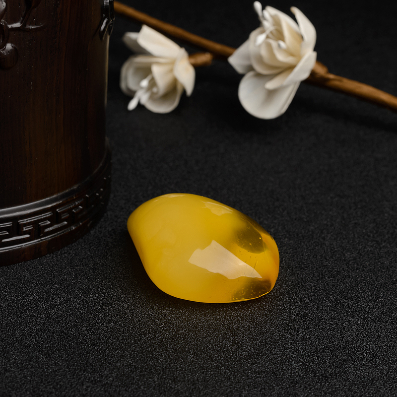 波罗的海天然金包蜜鸡油黄蜜蜡吊坠-红掌柜