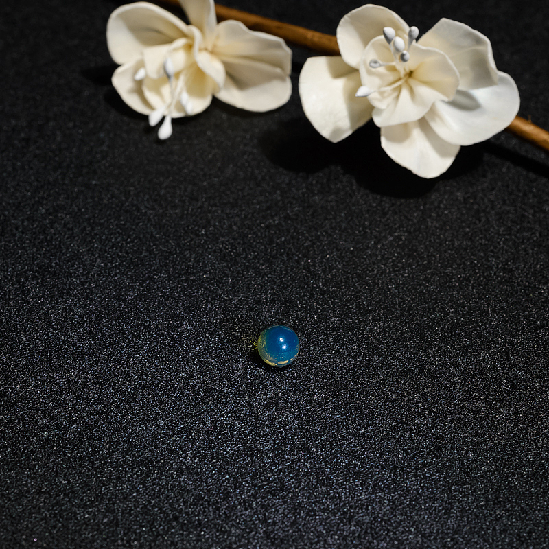 多米尼加天然蓝珀圆珠-红掌柜