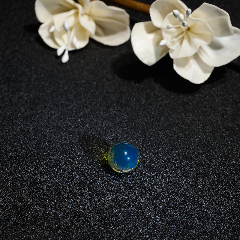 多米尼加天然蓝珀圆珠-红掌柜