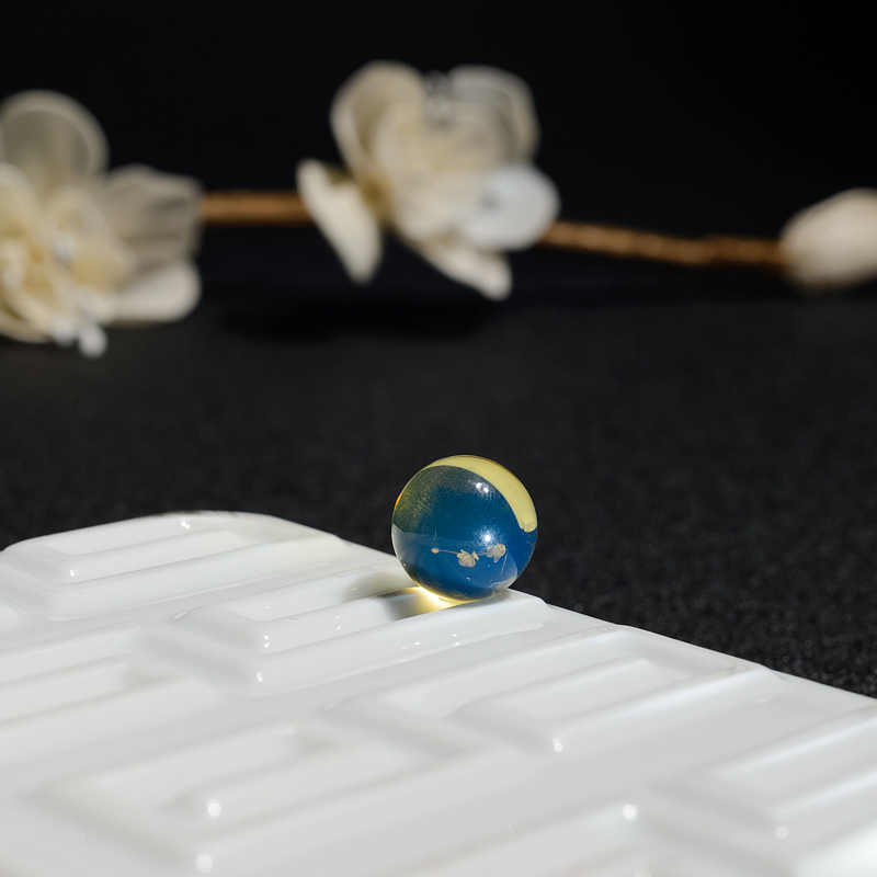 12mm多米尼加蓝珀圆珠-红掌柜