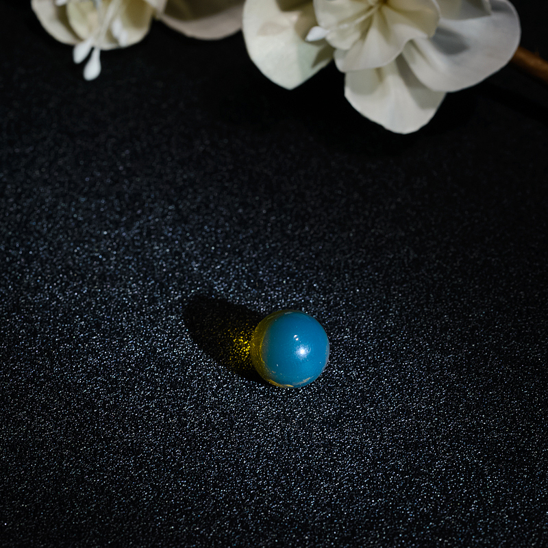 12mm多米尼加天然蓝珀圆珠-红掌柜