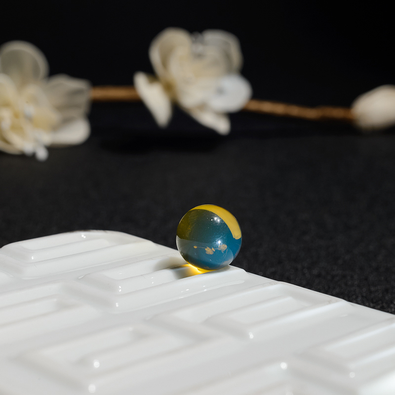 12mm多米尼加蓝珀圆珠-红掌柜