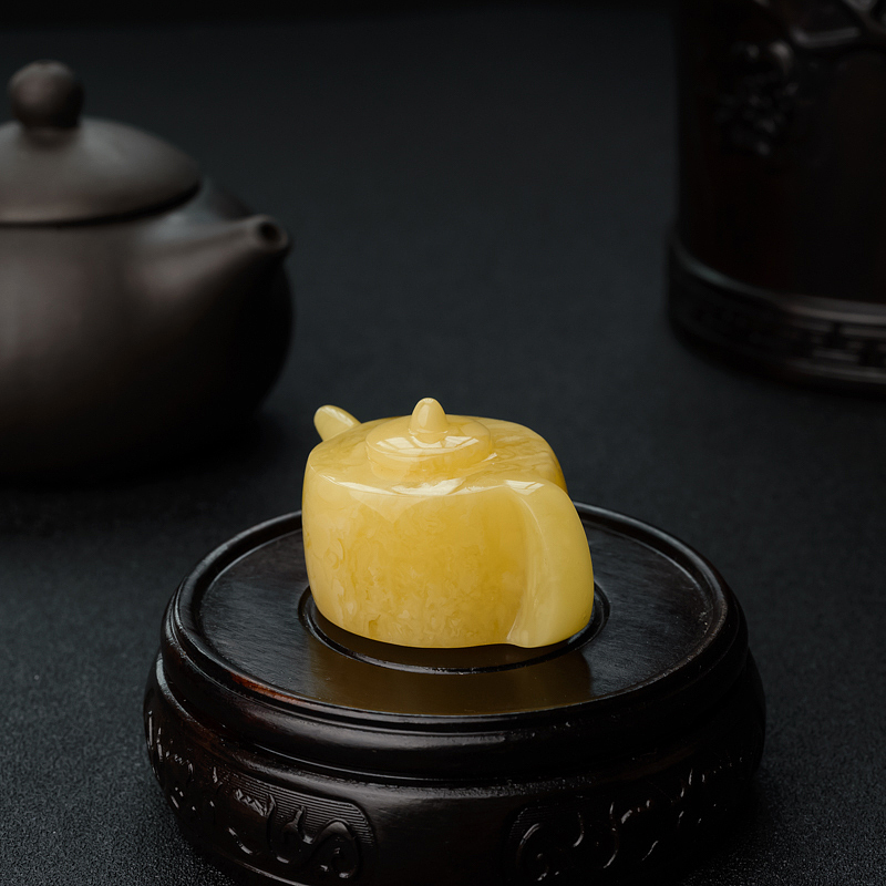 波罗的海蜜蜡水壶摆件 - 红掌柜