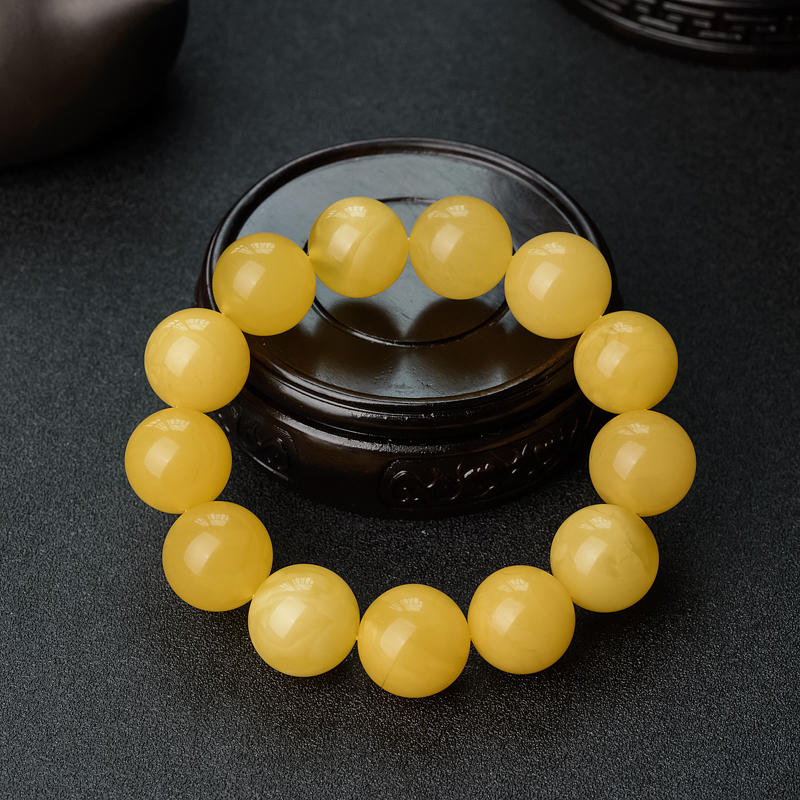 波罗的海天然鸡油黄蜜蜡手串 - 红掌柜