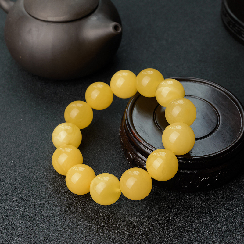 天然鸡油黄蜜蜡手串 - 红掌柜