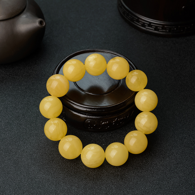 波罗的海天然鸡油黄蜜蜡手串 - 红掌柜