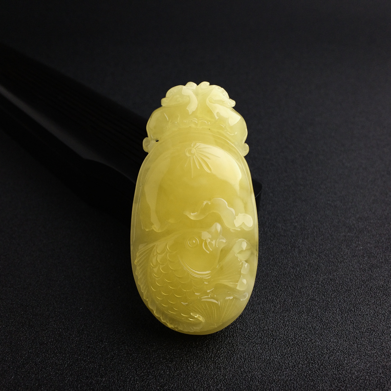 波罗的海天然满蜜蜜蜡鱼吊坠 - 红掌柜