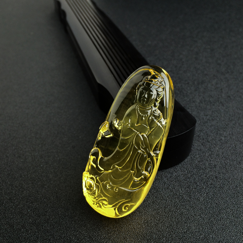 金珀观音吊坠 - 红掌柜