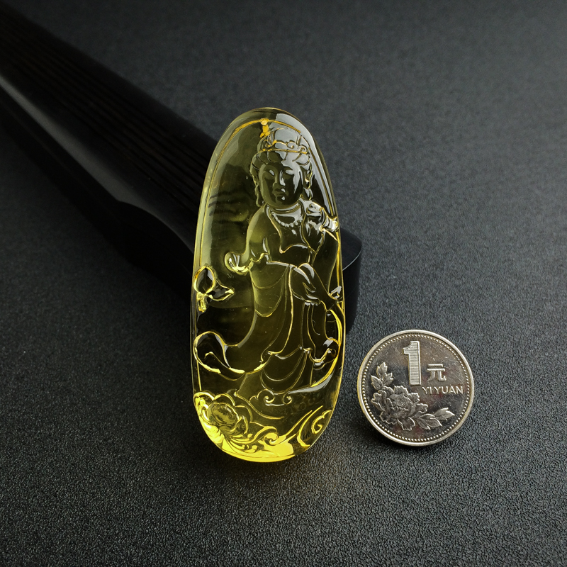 天然金珀吊坠 - 红掌柜