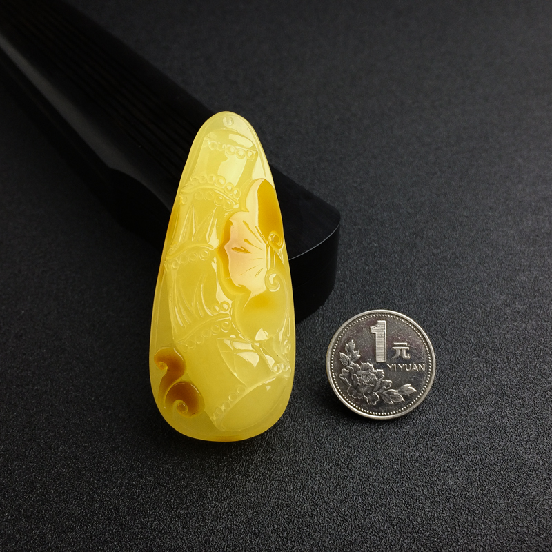 天然鸡油黄蜜蜡吊坠 - 红掌柜