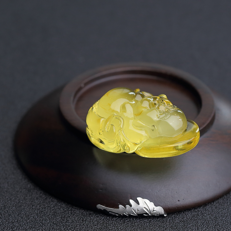 鸡油黄蜜蜡弥勒佛-红掌柜