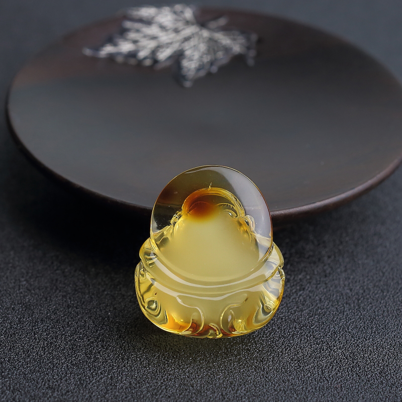 金包蜜鸡油黄蜜蜡弥勒佛-红掌柜