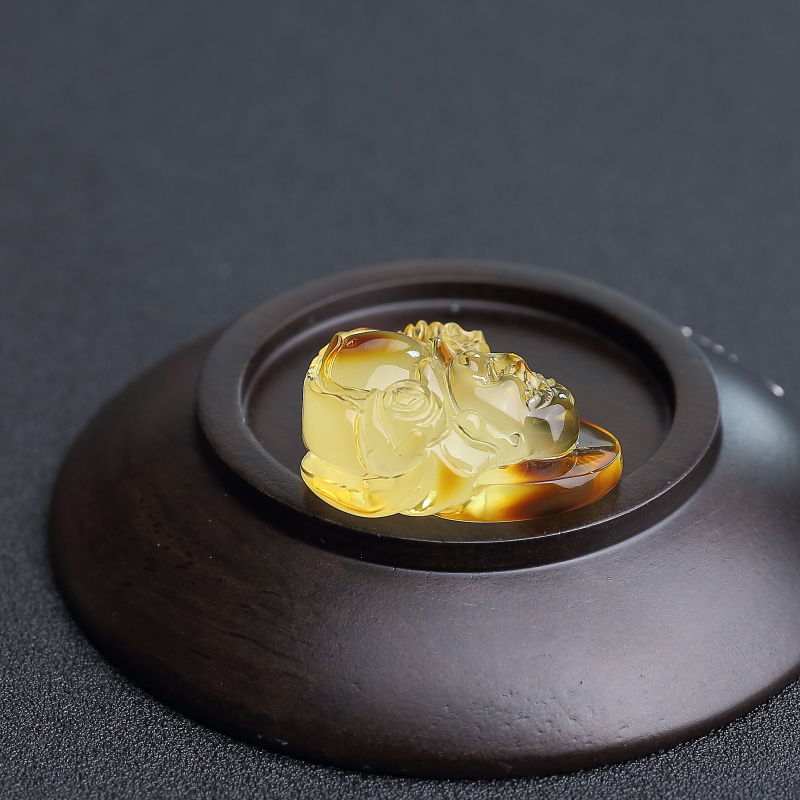 金包蜜鸡油黄蜜蜡吊坠-红掌柜