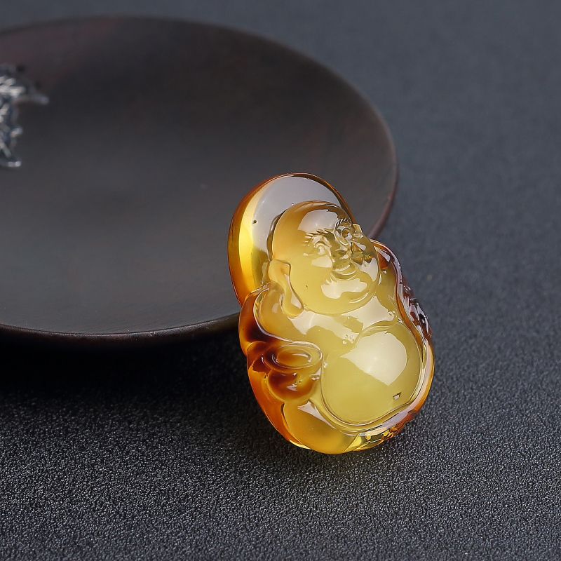 金包蜜弥勒佛吊坠-红掌柜