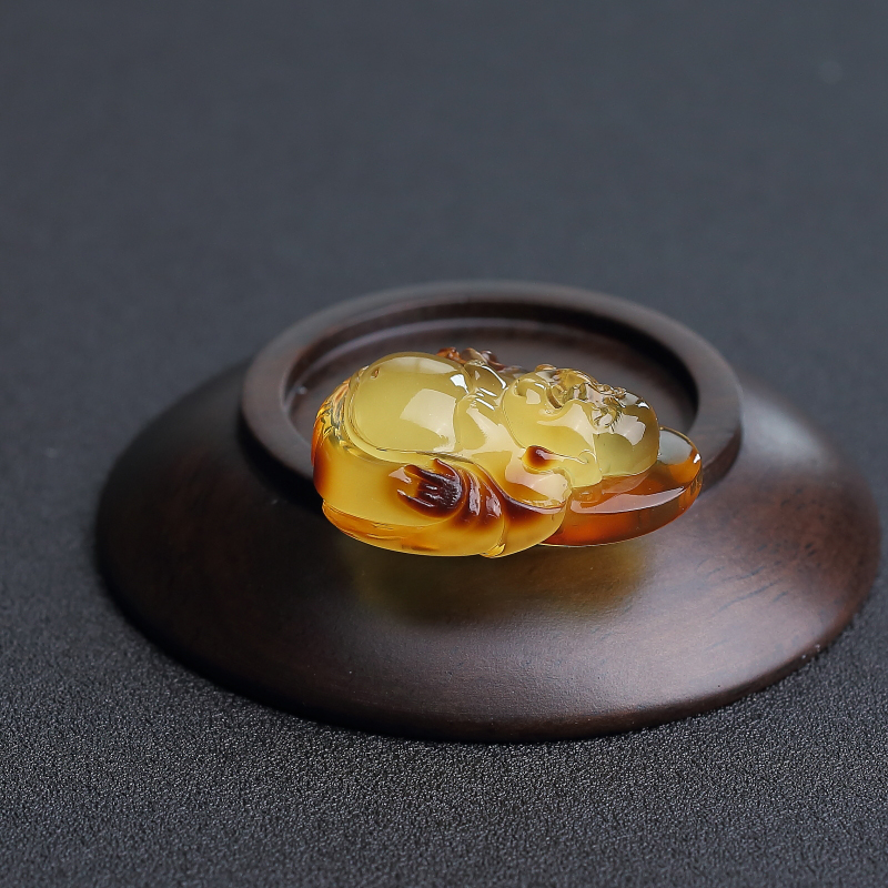 鸡油黄蜜蜡弥勒佛-红掌柜