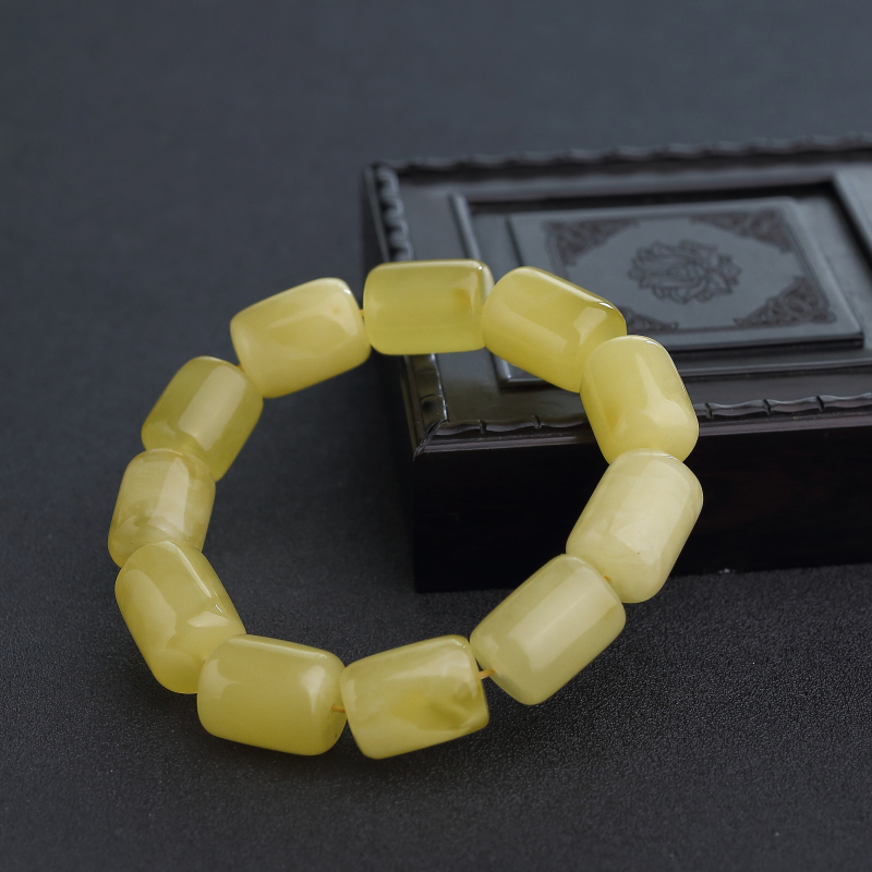 鸡油黄蜜蜡手串-红掌柜