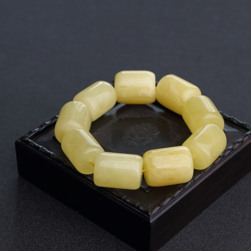 蜜蜡桶珠手串-红掌柜