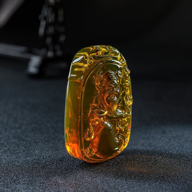 墨西哥蓝珀吊坠-红掌柜