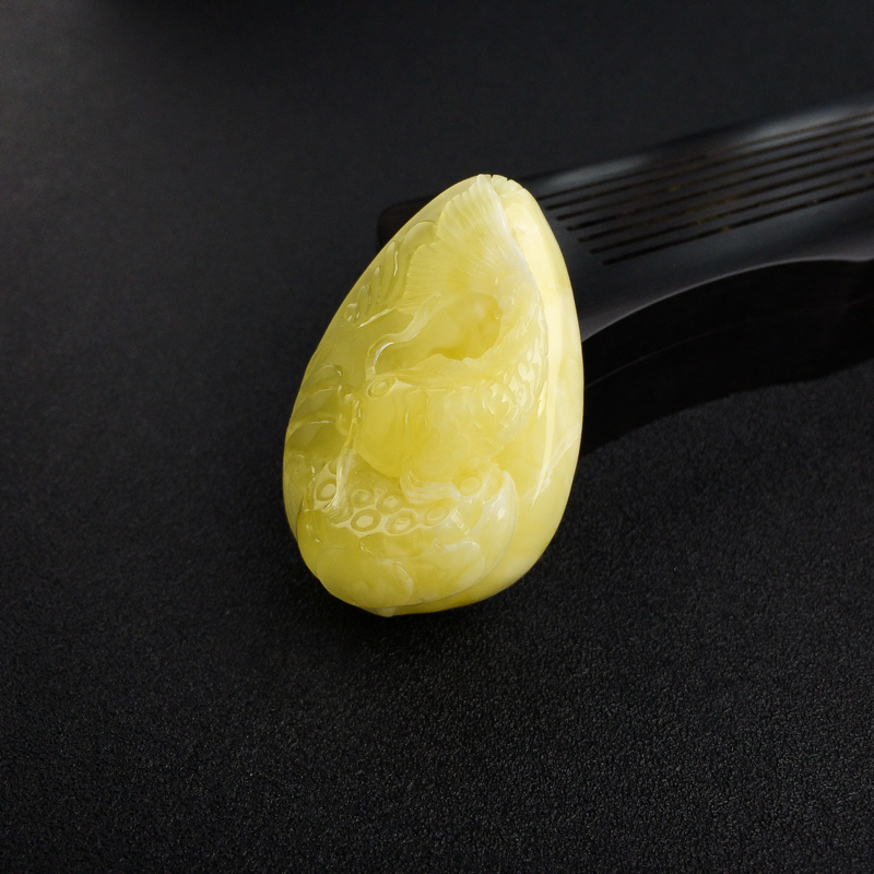 鸡油黄蜜蜡吊坠-红掌柜