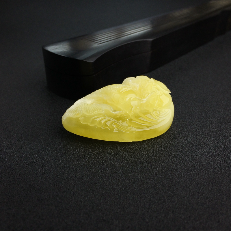 天然蜜蜡连年有余吊坠-红掌柜