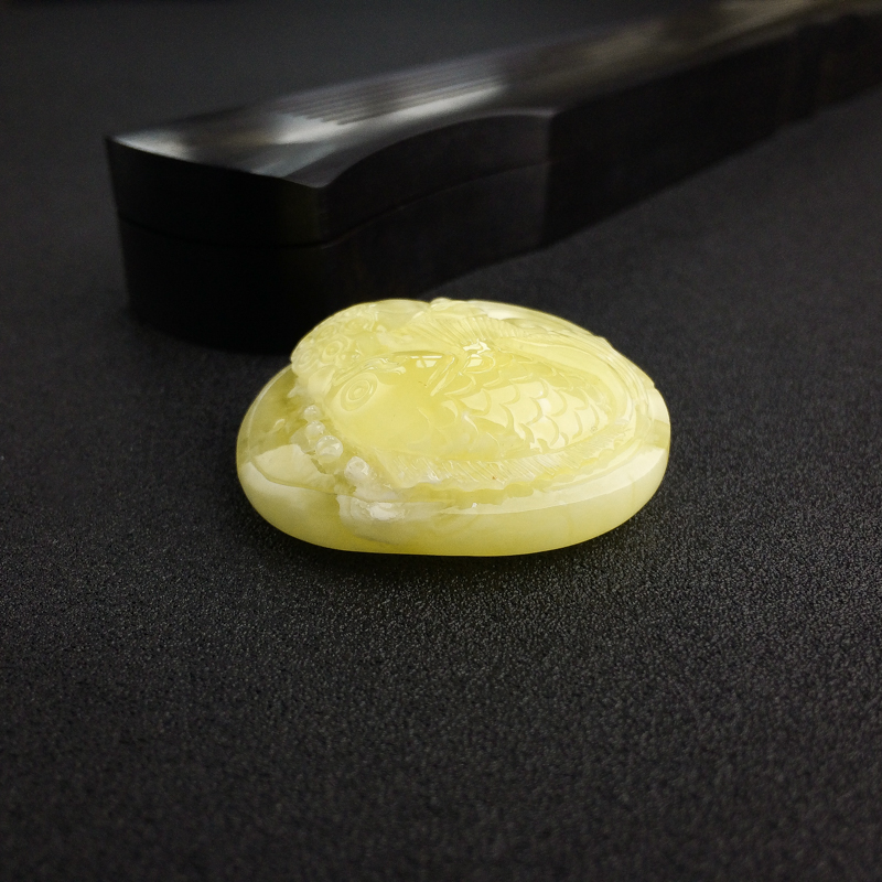 天然蜜蜡连年有余吊坠-红掌柜