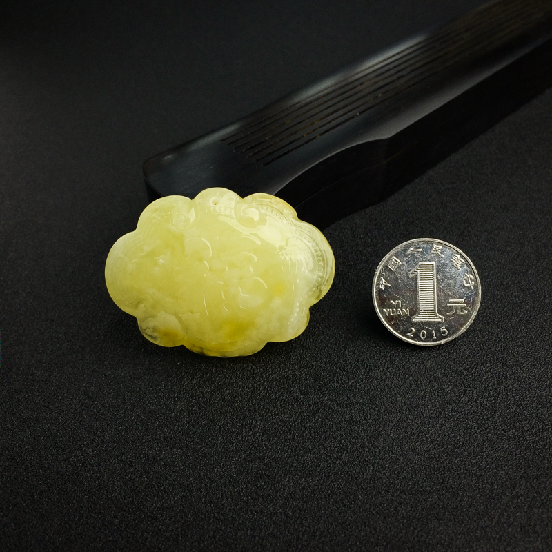 蜜蜡如意平安锁-红掌柜