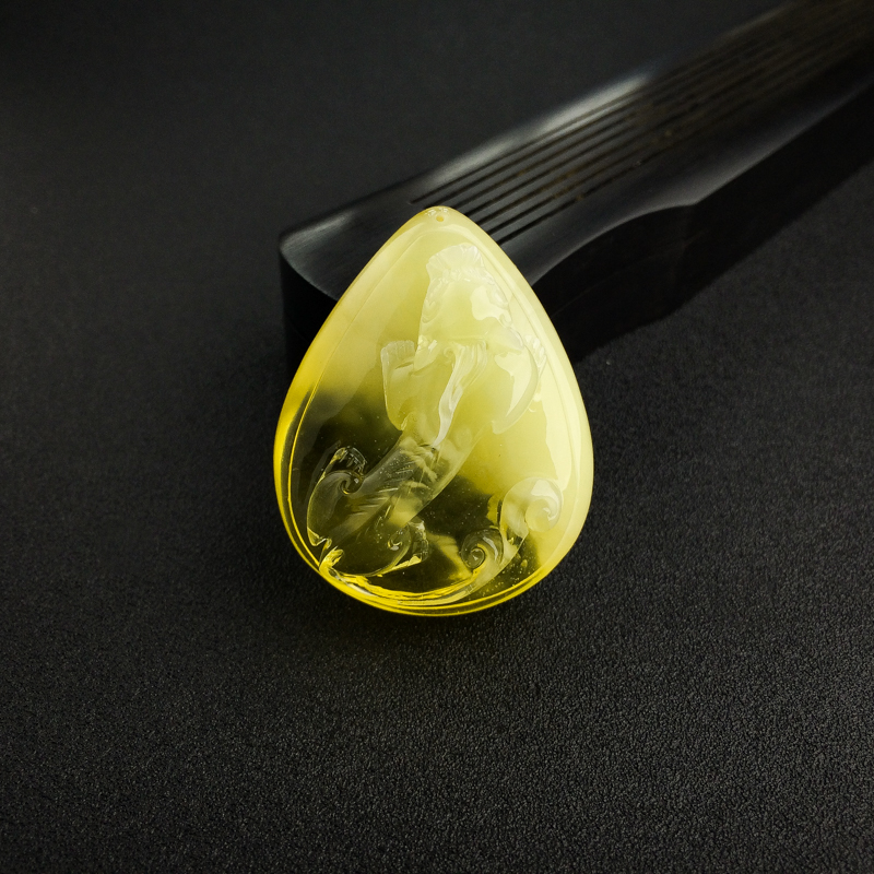 鸡油黄蜜蜡貔貅吊坠-红掌柜